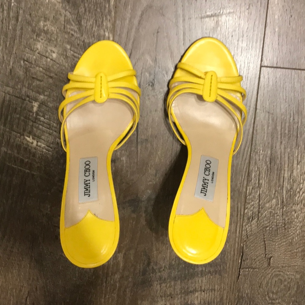 Jimmy Choo yellow leather sandals